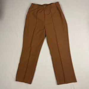 Village Square by Haband Brown Women's Slacks Size 14P Adjustable Waist A38